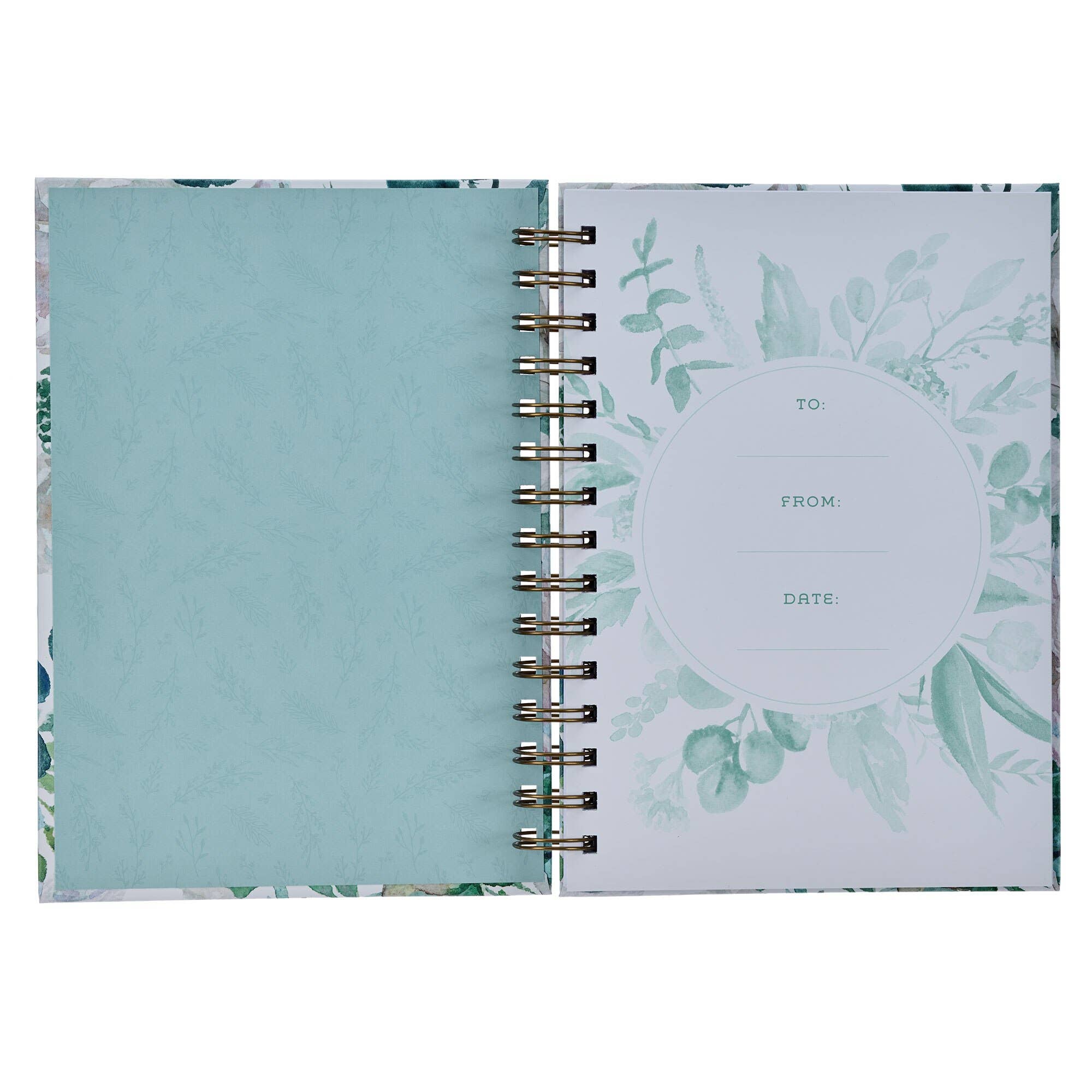 Journal Wirebound White/Teal Floral Be Still  Ps. 46:10 Secondary image