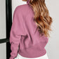 Zip Up Stand Collar Ribbed Thumbhole Sleeve Sweatshirt - 12 colors to choose from