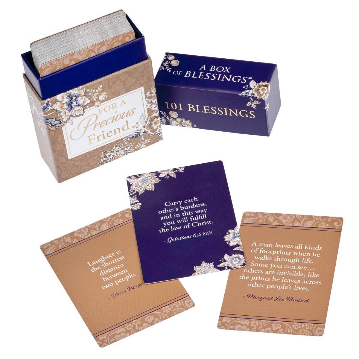 Christian Art Gifts presents the Box of Blessings For a Precious Friend—a set of cards, each adorned with inspirational quotes and Bible verses—making it a thoughtful Friendship Gift and the perfect keepsake to uplift someone you cherish.
