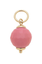 Canvas Style’s Resin Bead Charm features a faceted pink resin bead with gold accents, perfect for adding to a charm bracelet, keyring, or wearing as a unique charm necklace.