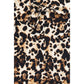 Close-up of Leggings Depot Buttery Soft Print Pajama Pants with a brown, black, and white animal print, featuring an elastic waistband and a drawstring bow.