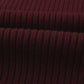 Close-up of Patch Pocket Ribbed Knit Short Sleeve Sweater by Shewin, displaying burgundy texture and folds.