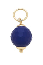 Canvas Style Resin Bead Charm: A gold keyring featuring a faceted, round, dark blue bead at the center—perfect for coordinating with your favorite charm bracelet or pairing with other Resin Bead Charms to create a personalized look.