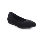 Women's black knitted ballet flat with a textured upper and low-profile sole