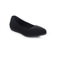 Women's black knitted ballet flat with a textured upper and low-profile sole