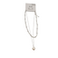 A designer-inspired SPECIAL EFFECTS 2 Row Beads and Pearl Necklace and Earrings Set, featuring a silver layered necklace with a clear teardrop pendant, is displayed on a white "été" card, perfectly complementing pearl stud earrings for an elegant look.