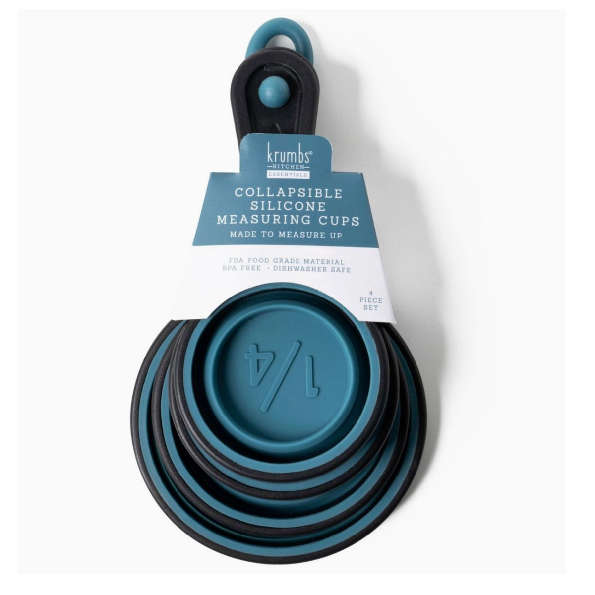 Krumbs Kitchen Silicone Collapsible Measuring Cups 4pc Set Secondary image