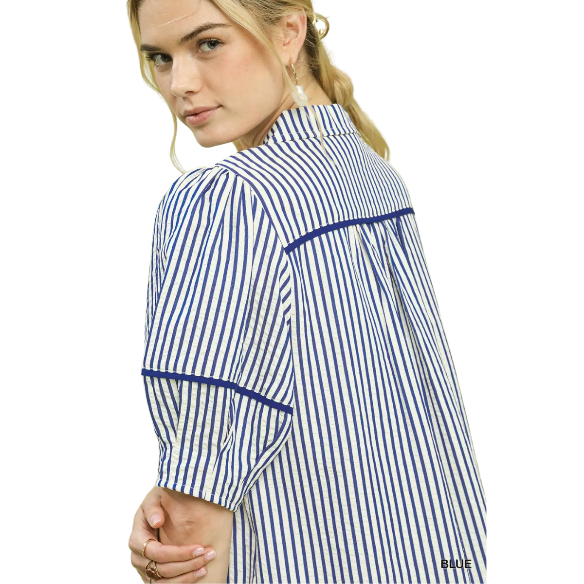 Stripe Collared Shift Dress Secondary image