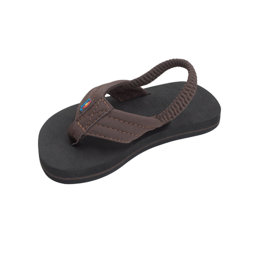 Grombow Kids Rainbow Flip Flops in Brown