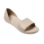 The Friday Flat in Driftwood by Joybees, from Flipflops & Whatnots, is a beige open-toe flat sandal with a textured footbed and wide front strap, made from lightweight EVA for comfort and style at happy hour.