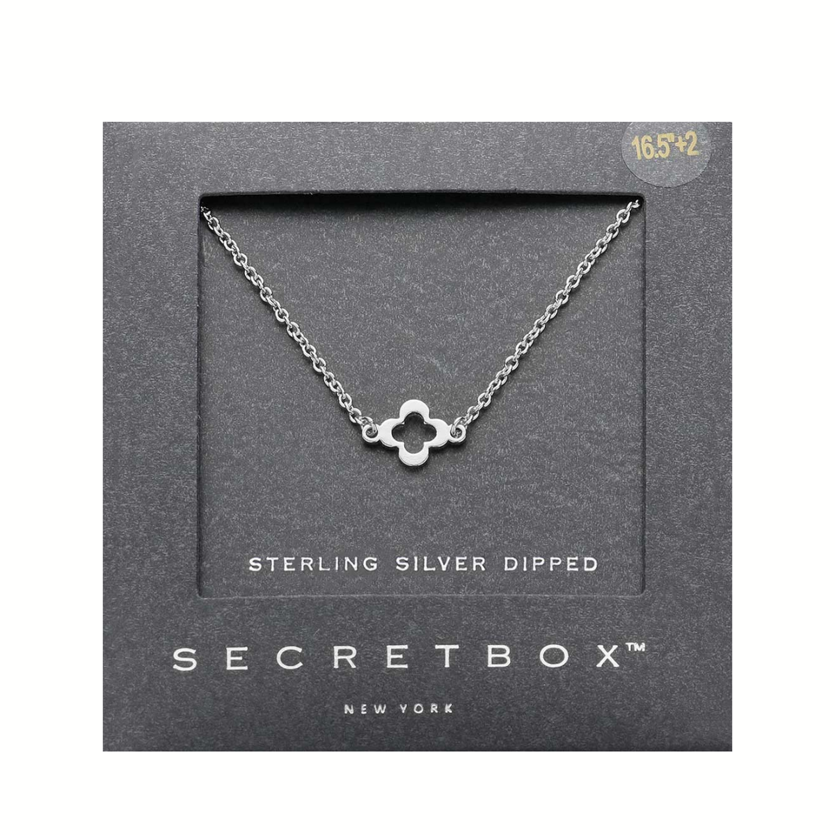 The wona trading Sterling Silver Dipped Station Necklace is elegantly presented in signature black Secret Box packaging from New York. Main image