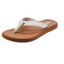 The FLOJOS Campbell Pearl Flip Flops are brown women's sandals with a white strap, a small logo tag, memory foam footbed, and excellent arch support for all-day comfort.