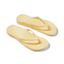A pair of Archies Flip Flops in Lemon, featuring textured straps and soles with comfy arch support, are displayed side by side on a white background from brand ARCHIES.