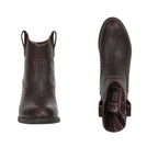 The CALERES INC Southwest Ankle Boot in dark brown is displayed from front and top angles against a white background.