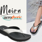 Advertisement showcasing the Meira In Silver orthotic sandal by Aerothotic Flip Flop with a focus on comfort and arch-supportive design.