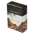 The Christian Art Gifts Box of Blessings Brown Faith Mountains Matt. 17:20 features a mountain landscape design on the lower half of the packaging and is filled with uplifting Scripture blessings to inspire and encourage you daily.
