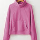 Zip Up Stand Collar Ribbed Thumbhole Sleeve Sweatshirt - 12 colors to choose from