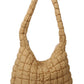 Large ash Puff Quilted Crossbody Shoulder Bag in mocha by FASHION GO.
