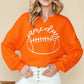 Orange Game Day Lettering Notched Neck Cropped Sweatshirt