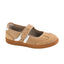 Corky's Footwear Calm Down Mary Jane sneaker in camel faux suede with an adjustable strap and cushioned lightweight sole