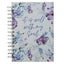Introducing the Journal Wirebound It is Well with My Soul by Christian Art Gifts—a spiral-bound notebook featuring a beautiful floral cover design. The front displays the inspirational phrase "it is well with my soul" in elegant blue script. This lined journal blends inspiration and style, making it a perfect choice for daily reflections or note-taking.