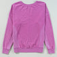 A Notched Neck Exposed Seam Drop Shoulder Sweatshirt by Shewin, in pink and made of high-quality fabric, is comfortable and displayed flat on a light background.