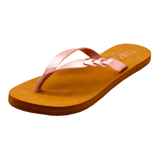 A women's Serenity flip flop in Blush Pink with arch support for summer adventures by FLOJOS.