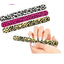Three Animal Print Nail Files (3 Pack) displayed with a hand using a leopard print nail file.