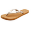 A single Champagne-colored FLOJOS SERENITY women's sandal with a bow detail on the strap against a white background.