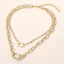 Introducing the Sensibling Corp. CZ Pave Carabiner Pendant Accent Chunky Layered Chain Necklace—featuring bold oversized links, a section of sparkling cubic zirconia pave, and an adjustable clasp on a neutral background. This statement piece elevates any look with modern elegance.