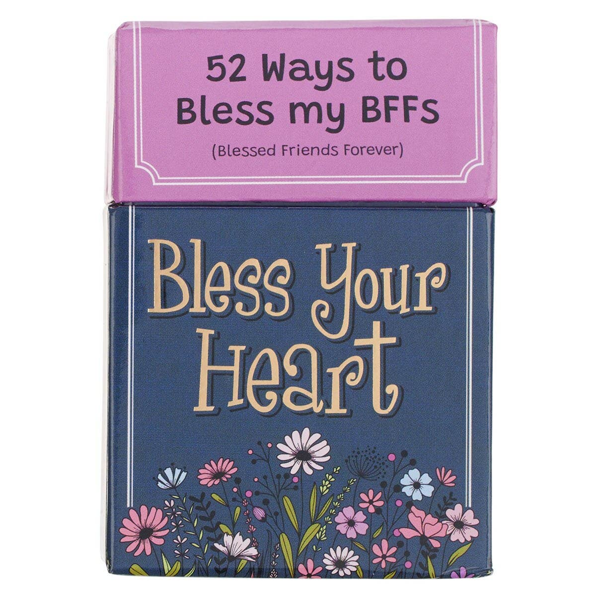 Gift your friends the “Box of Blessings: 52 Ways to Bless My Blessed Friends Forever” by Christian Art Gifts—a beautifully designed box featuring “Bless Your Heart” with floral accents on the front. This thoughtful faith gift is perfect for encouraging spiritual growth and celebrating Christian friendship.