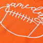 Orange Game Day Lettering Notched Neck Cropped Sweatshirt