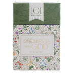 A box labeled “Box of Blessings Moments With God For Moms - BX” by Christian Art Gifts, from the Wildflower For Mom Collection, featuring a delicate floral design and green top—perfect for gifting parenting wisdom cards.