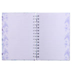 Open spiral-bound notebook with lined pages and a soft floral border, shown from above—a charming "Journal Wirebound It is Well with My Soul" by Christian Art Gifts, perfect for capturing your thoughts.
