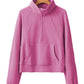 Zip Up Stand Collar Ribbed Thumbhole Sleeve Sweatshirt - 12 colors to choose from