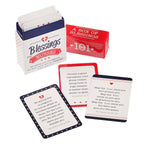 A deck titled "Box of Blessings for Nurses" by Christian Art Gifts is featured, showing three inspiring scripture cards with Bible verses alongside a red box labeled "101 Blessings for Nurses: A Box of Blessings"—the perfect gift to encourage and uplift any nurse.