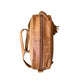 Side view of the Roma Leathers, Inc. Cowhide Leather Crossbody featuring a tan cowhide leather design, zipper closure, and adjustable shoulder strap, shown isolated on a white background.