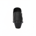 Back view of Easy Street Arbor black matte bootie showing block heel