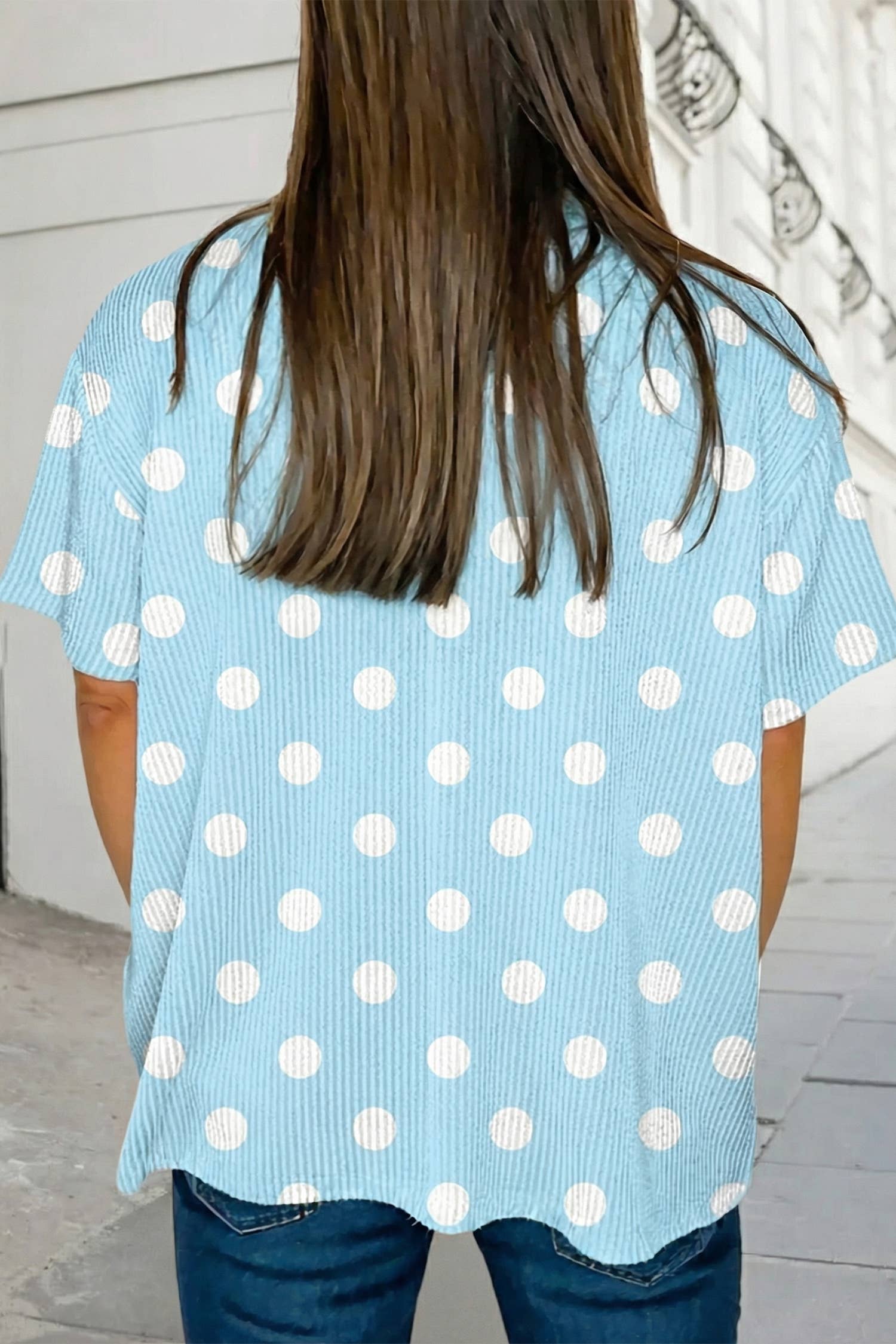 Texture Polka Dot Chest Pocket T Shirt Secondary image