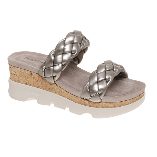 Add a stylish touch to your shoe collection with these comfortable OLEM SHOE CORP Pierre Dumas Hit-2 Wedge sandals. Featuring braided straps and a cork sole, these sandals are perfect for any summer outfit.