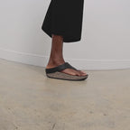 Lulu Lux Graphic-Weave Leather Toe-Post Sandals