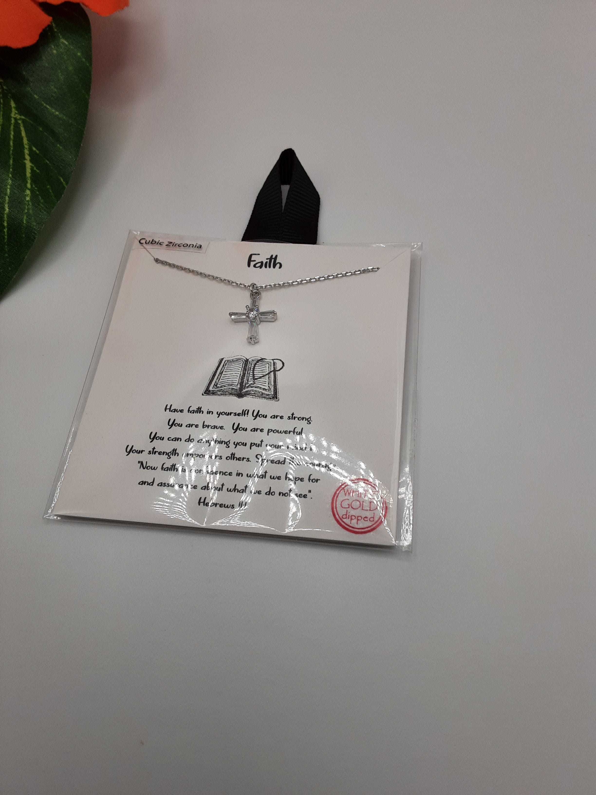 Faith CZ Cross 16 inch Necklace Secondary image