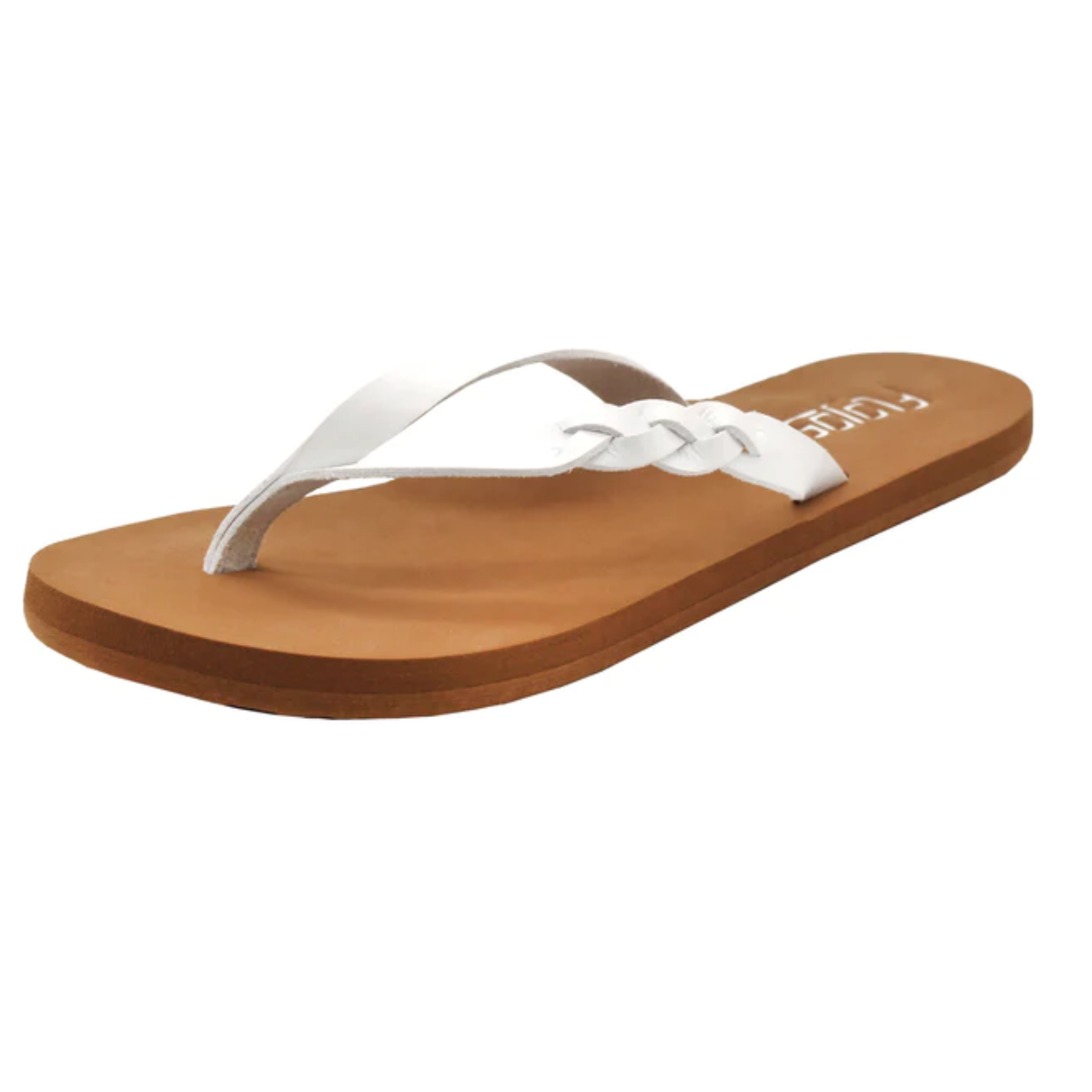 White FLOJOS SERENITY Flip Flop with a knotted strap and arch support on a white background. Main image
