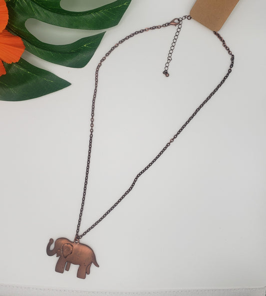 24 inch ELEPHANT NECKLACE - copper