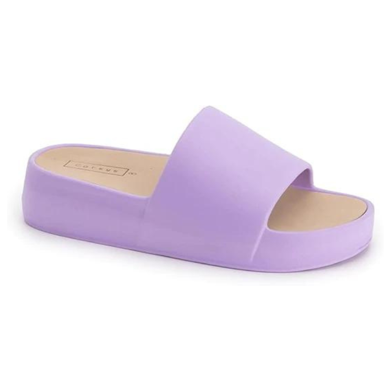 A comfortable and stylish women's Popsicle in Lavender slide sandal by CORKY'S FOOTWEAR.