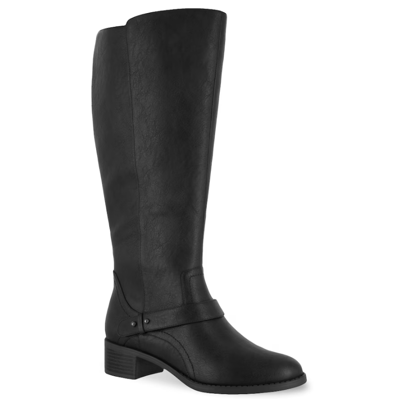An Easy Street JEWEL TALL RIDING BOOT BLACK with a buckle on the side.